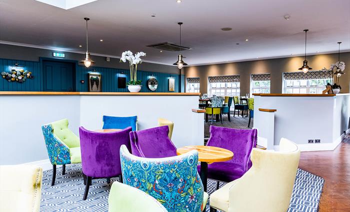 Interior of Oscar’s Brasserie at Rossett Hall Hotel.